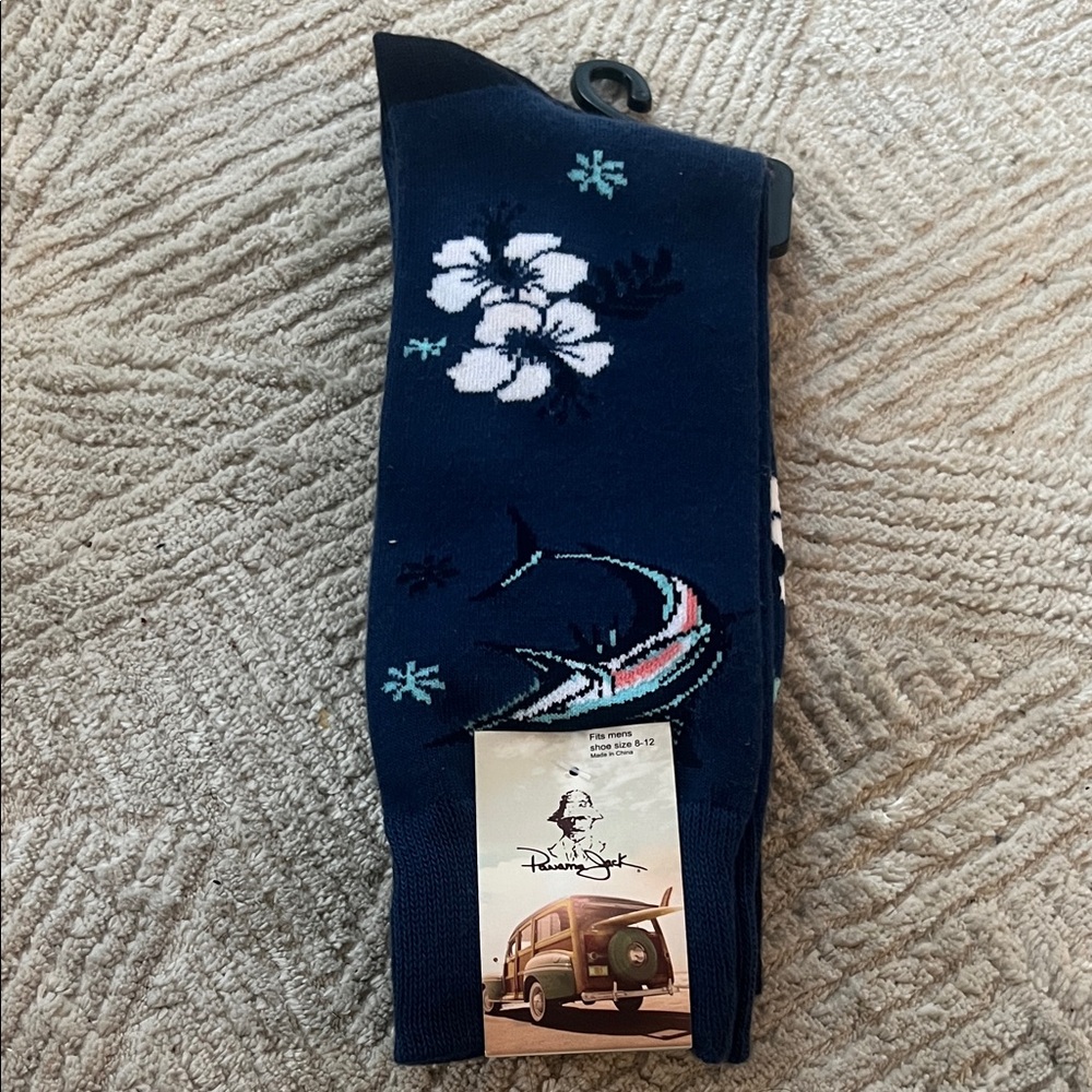 Men’s Panama Jack Floral/Shark Crew Socks